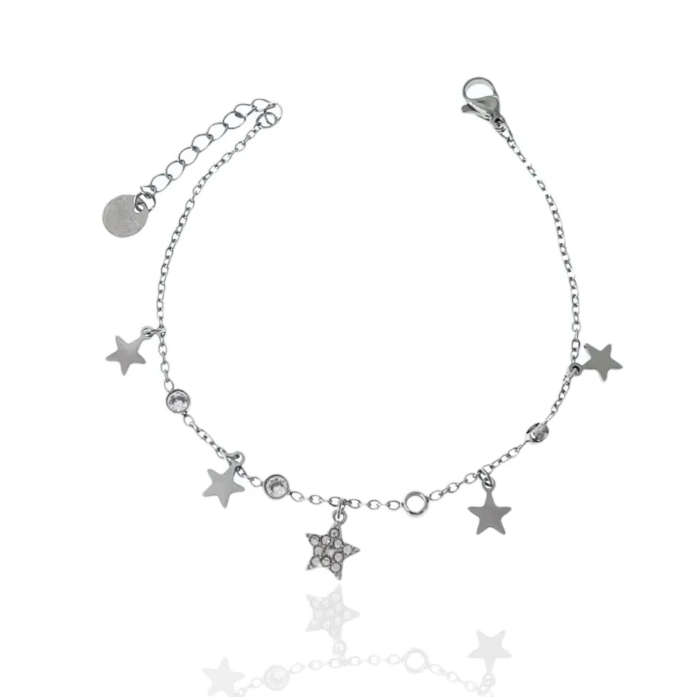 BAC-103-AA3473B Stella-Bracciale in Acciaio con Chiusura