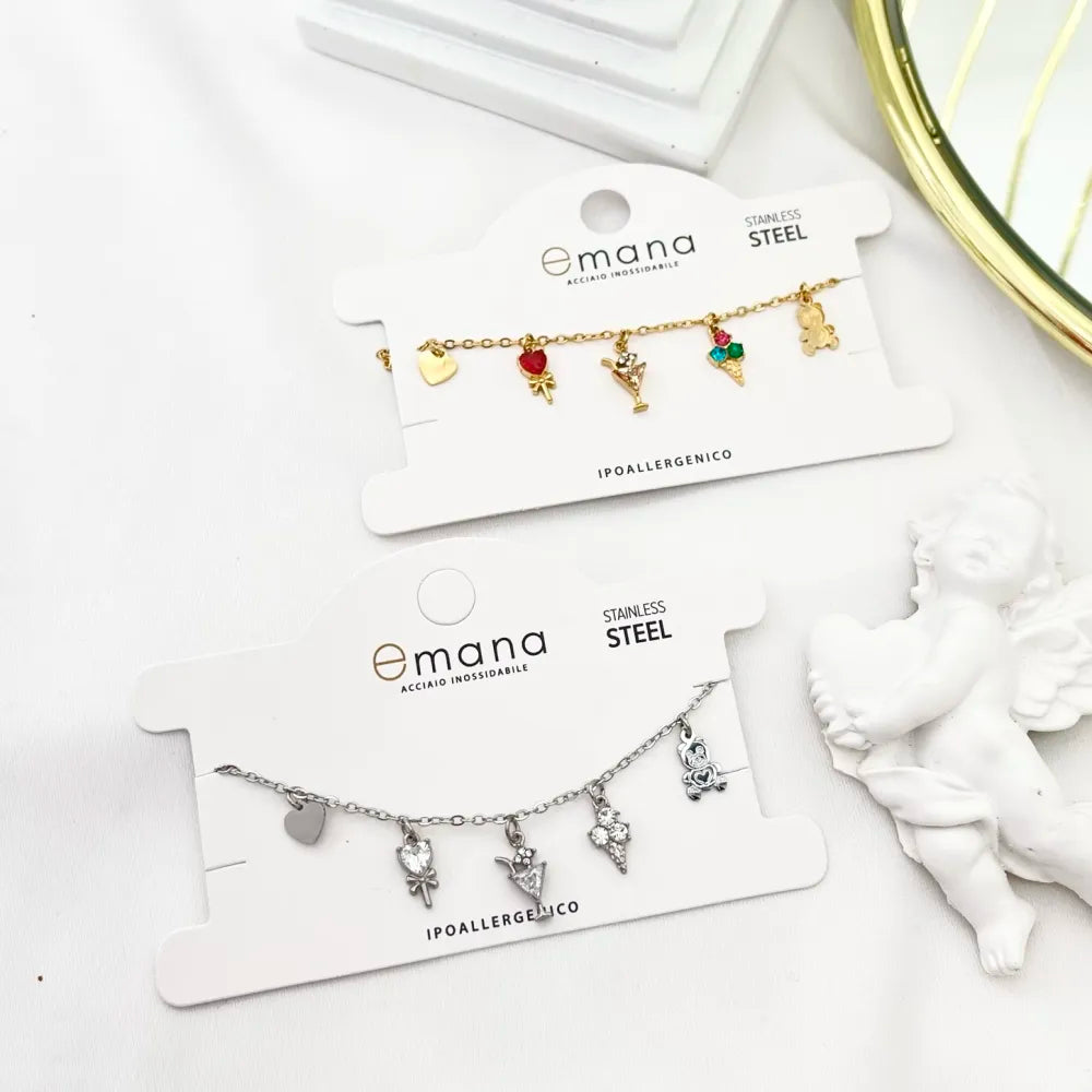 BAC-103-AA2754B Orsetto Gelato -Bracciale in Acciaio con Chiusura