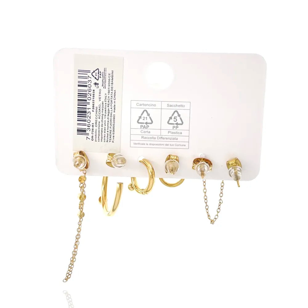 OPA-736-01 Cerchio-Set 6pz Orecchini in Acciaio
