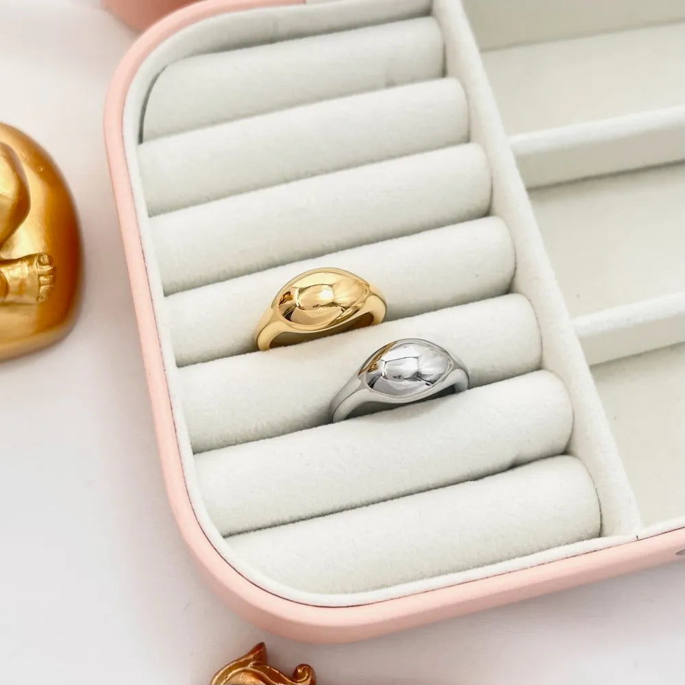 AAM-103-AA3524R Semplice-Anello con Misura in Acciaio