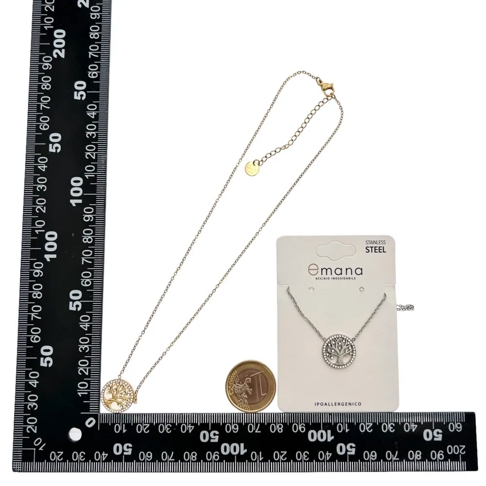 CAC-103-AA4303N Albero della Vita -Collana Girocollo in Acciaio