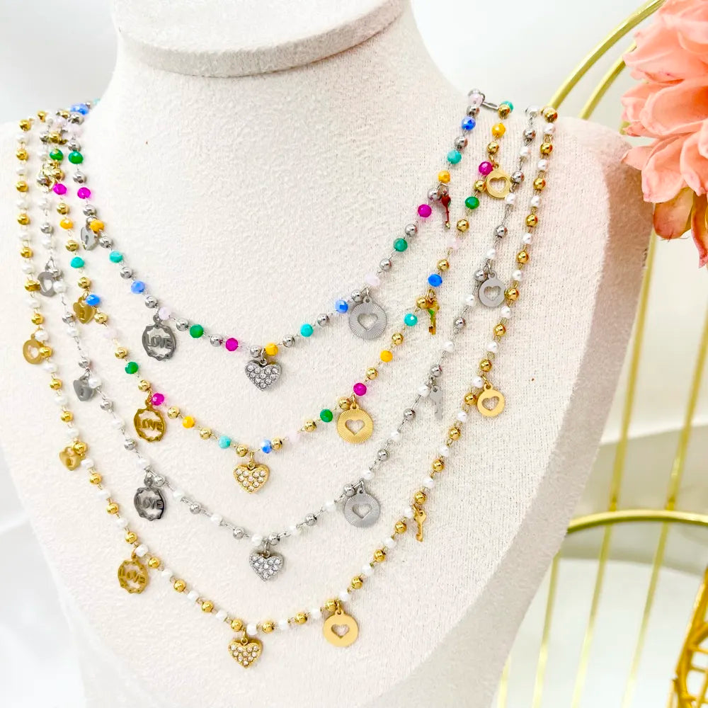 CAC-103-AA1359N Cuore Love-Collana Corta in Acciaio