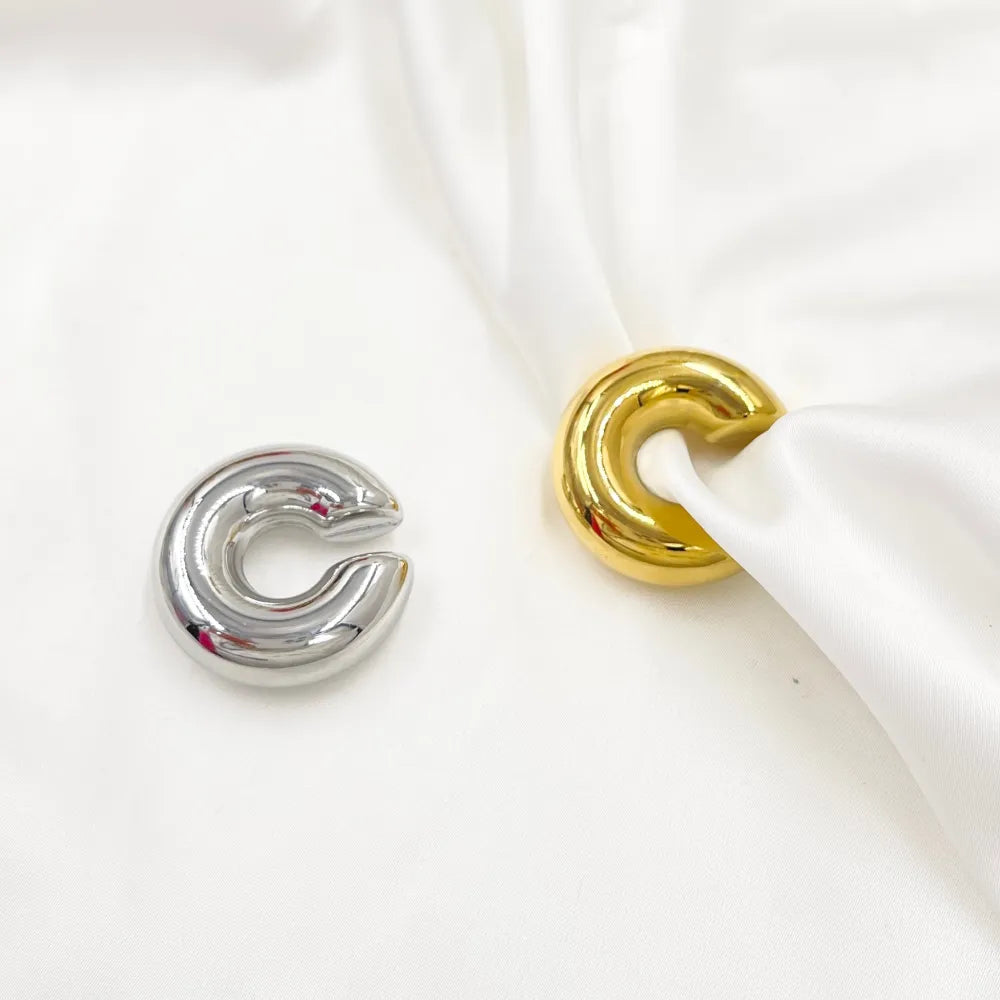EAK-103-AA4715E L Cerchio Bombato Grande 10x30mm-Earcuff in Acciaio