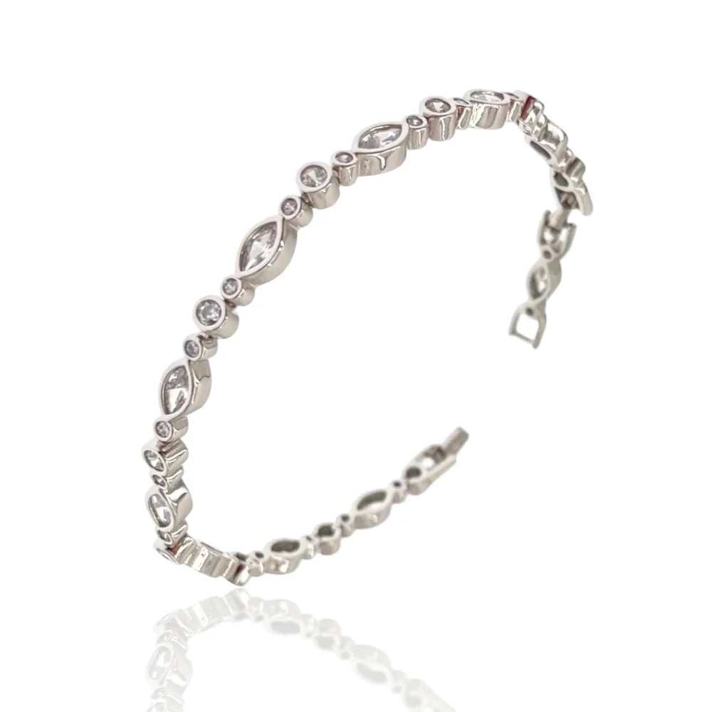 BMZ-243-12 Tennis-Bracciale Tennis con Cubic Zirconia