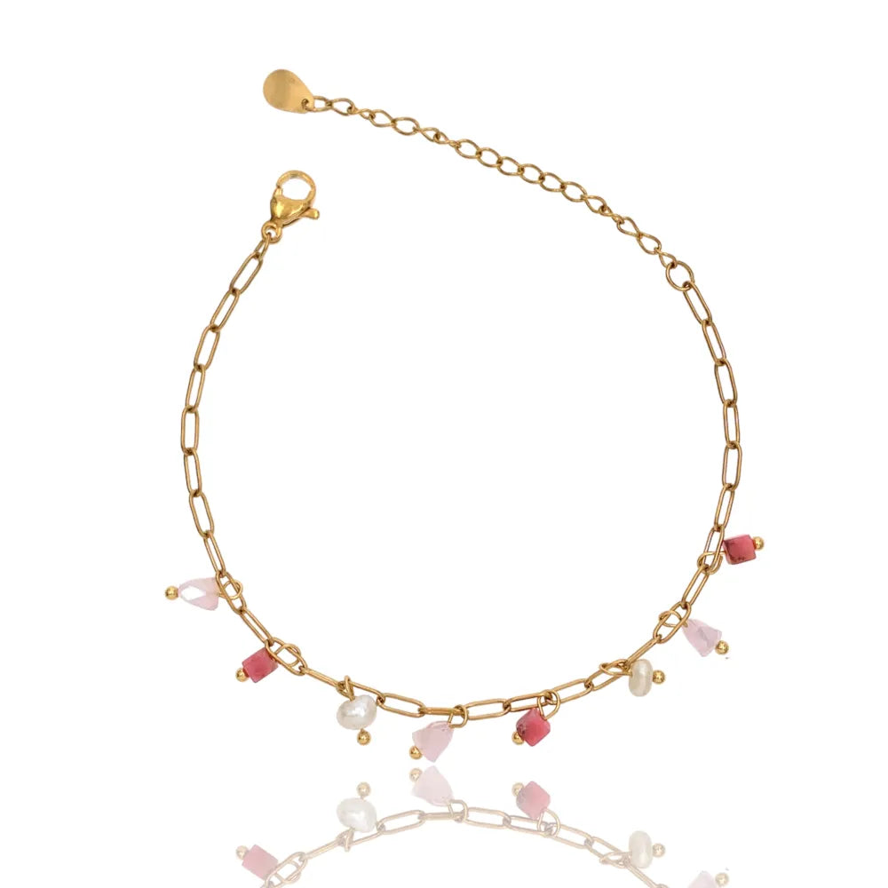BAC-735-24 Perline Colorate-Bracciale in Acciaio
