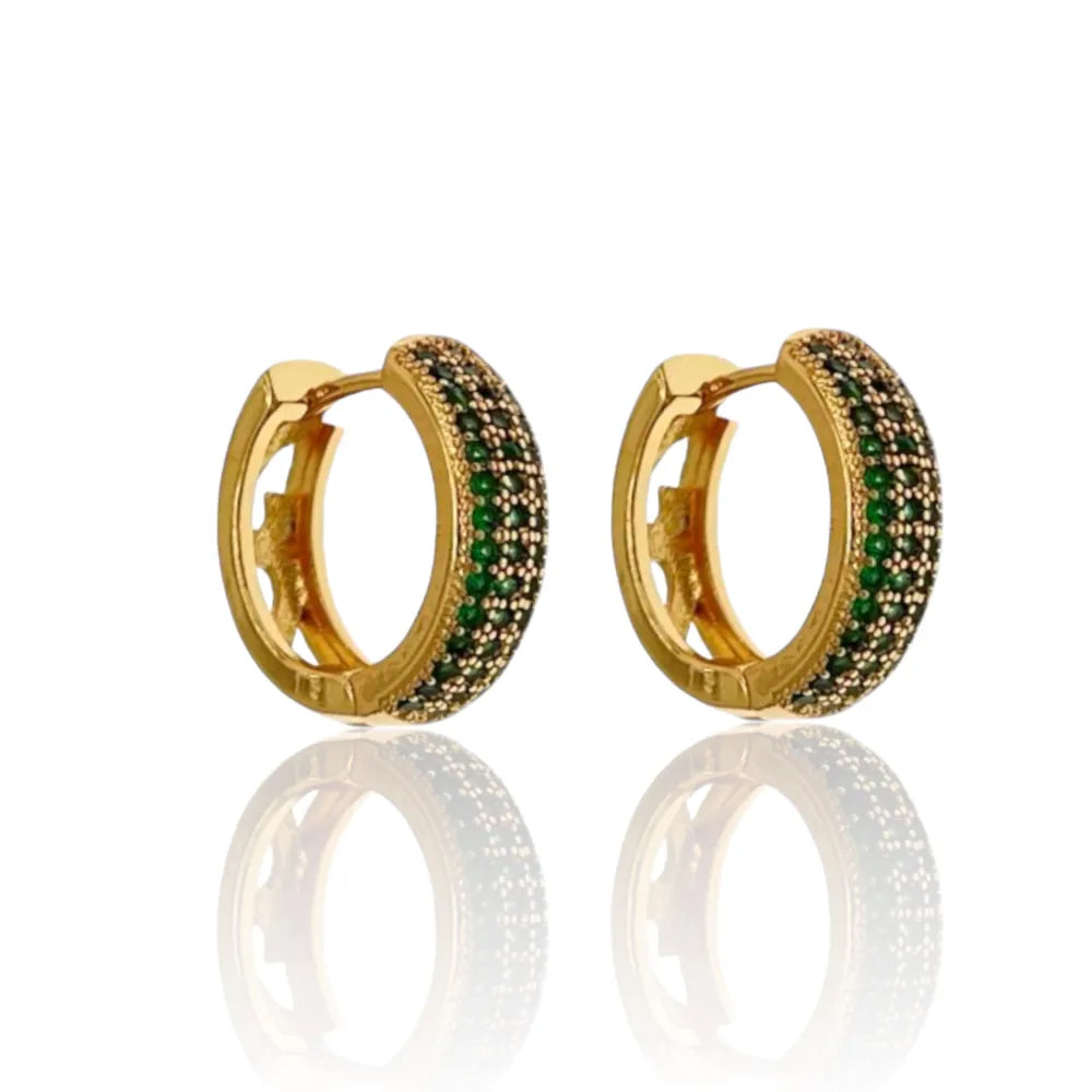 OMZ-103-AA2722E 13mm Cerchio con Zirconia Colorata-Orecchini con Zirconia
