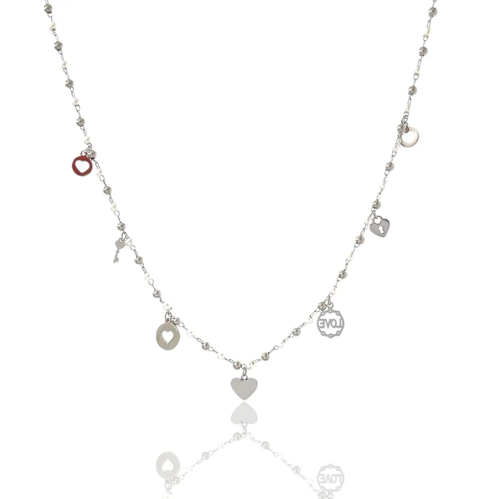 CAC-103-AA1359N Cuore Love-Collana Corta in Acciaio