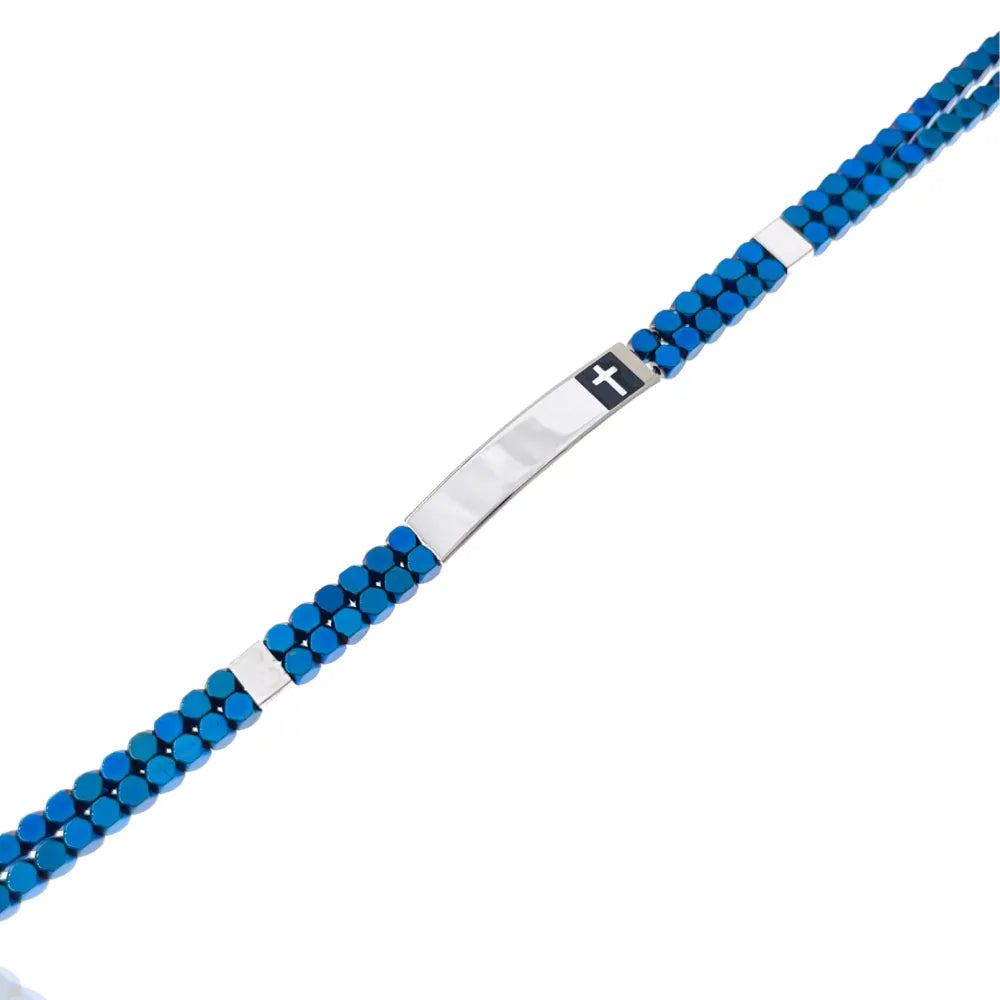 BAU-600-BMB30029-18 Croce -Bracciale in Acciaio da Uomo