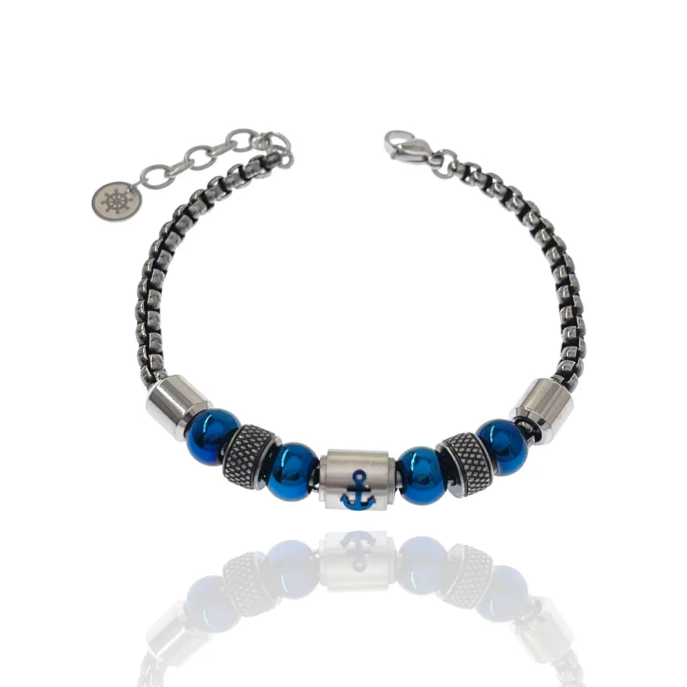 BAU-500-BMS30167-18 Ancora-Bracciale in Acciaio da Uomo