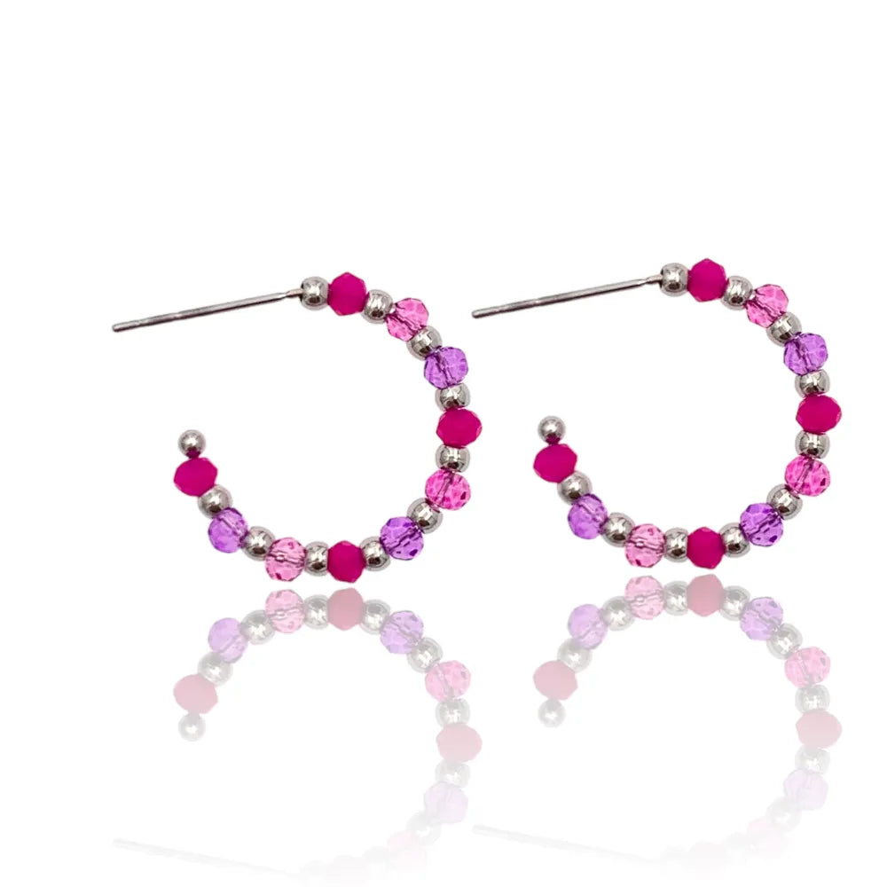 OPA-732-199 Cerchio Colorato con Pendenti Mix-36paia Orecchini in Acciaio