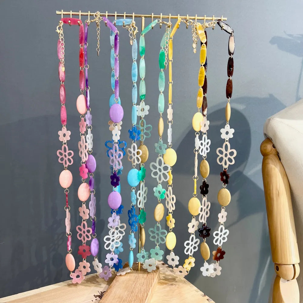 CML-YXL-16496 Fiore -Collana Lunga in Resina