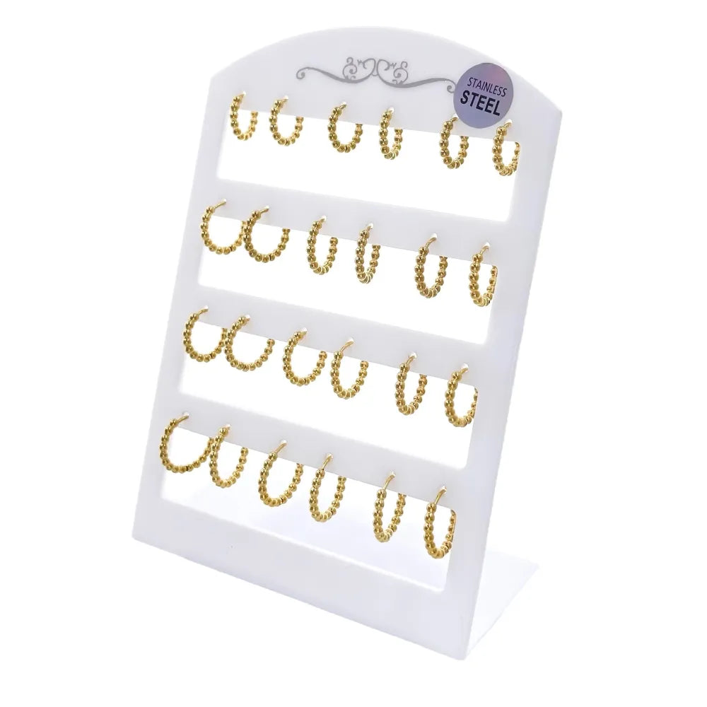 OPA-103-AA4155E 13mm Cerchio Pallina Scalare-12paia Orecchini in Acciaio