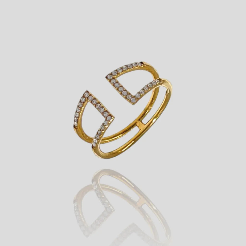 AAR-4242R Semplice con Zirconia-Anello Regolabile in Acciaio