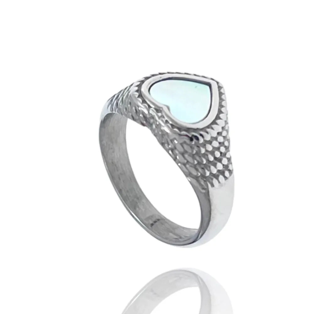 AAM-105-192 Cuore-Anello in Acciaio con Misura