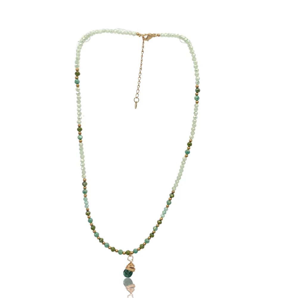 CAC-735-20 Catena con Perline-Collana Corta in Acciaio