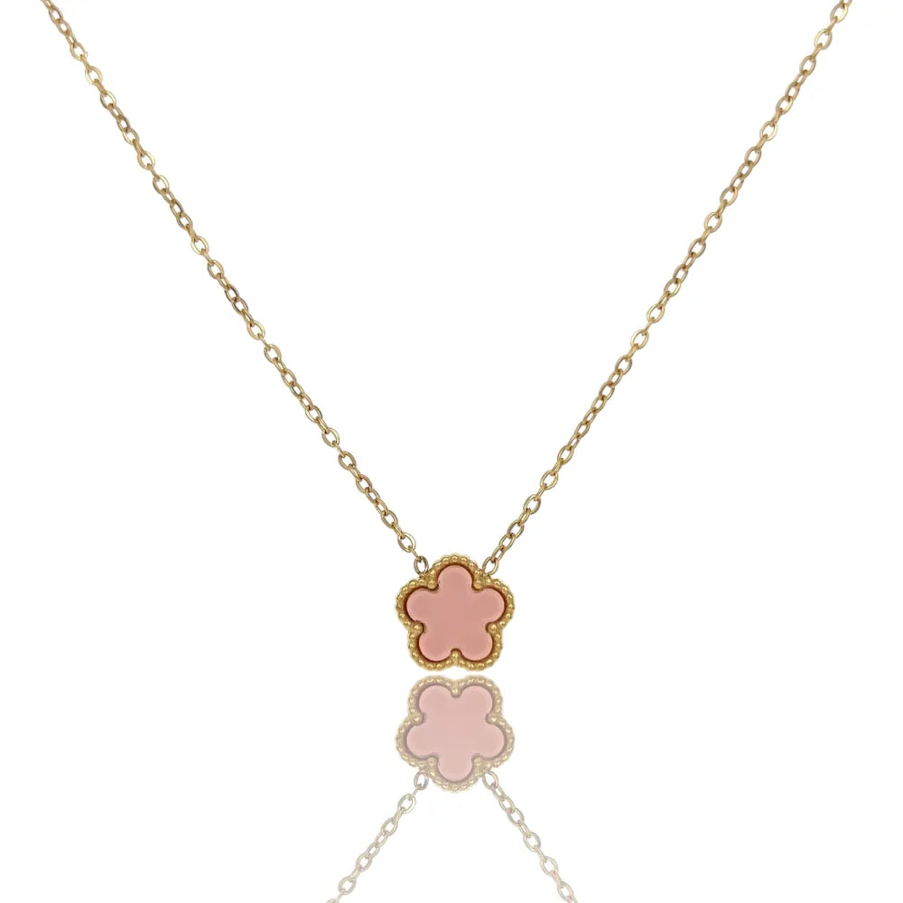 CAC-413-2154 C Fiore-Collana Corta in Acciaio