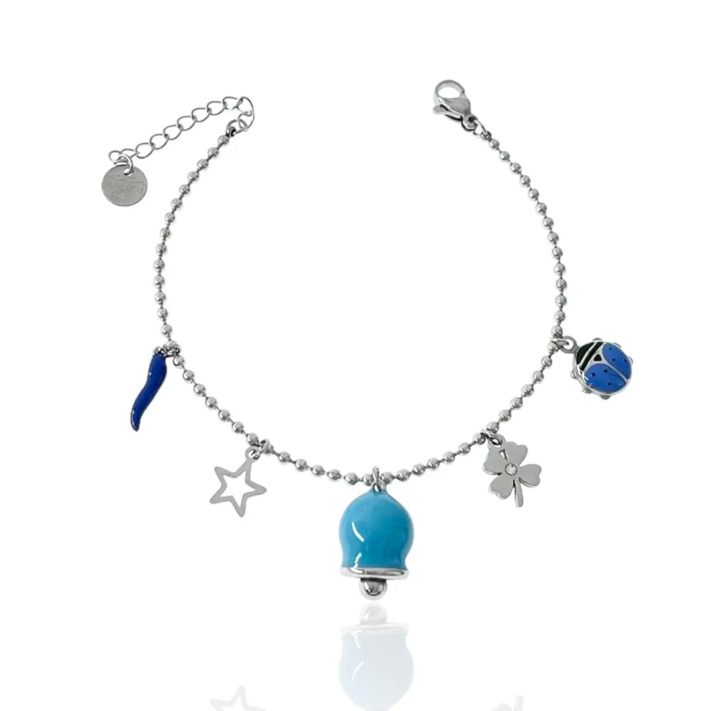 BAC-103-AA3419B Campanello Smaltato--Bracciale in Acciaio con Chiusura