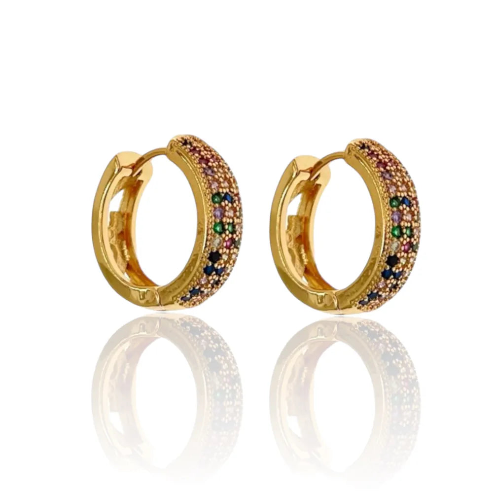 OMZ-103-AA2722E 13mm Cerchio con Zirconia Colorata-Orecchini con Zirconia