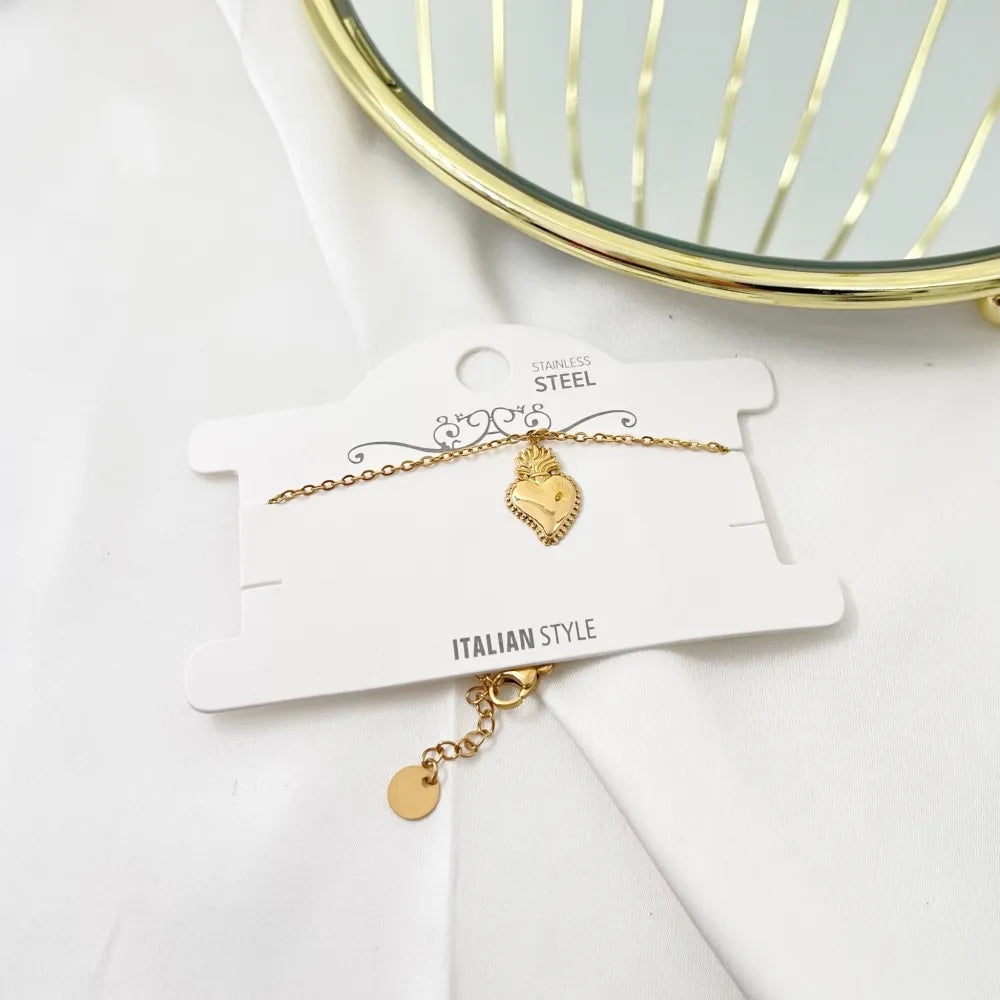 BAC-103-AA3491B Sacro Cuore-Bracciale in Acciaio con Chiusura