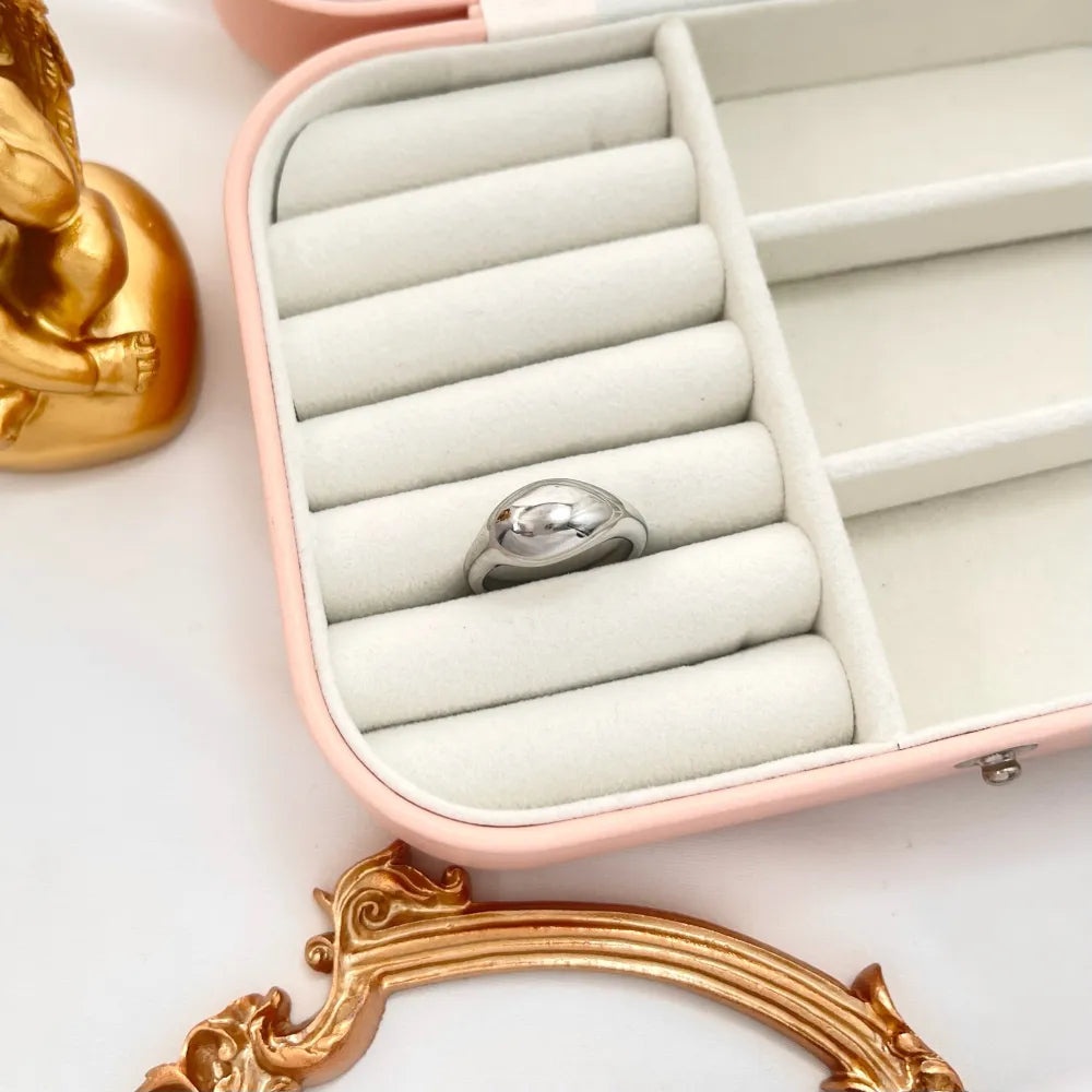 AAM-103-AA3524R Semplice-Anello con Misura in Acciaio