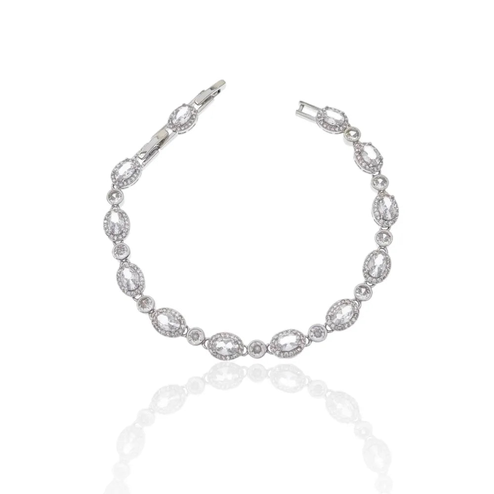 BMZ-103-AA2639B Ovale e Punto Luce-Bracciale con Cubic Zirconia
