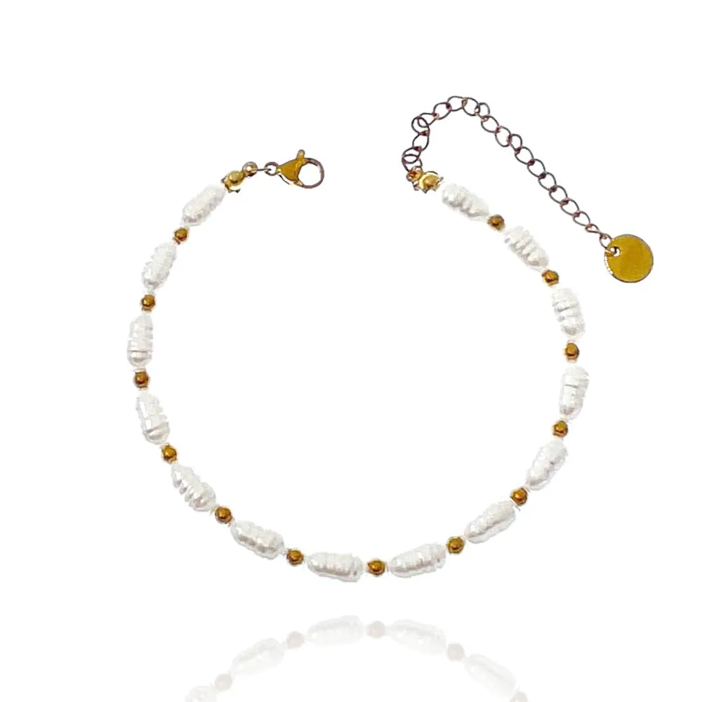 BAC-103-AA2007 Perla Goccia-Bracciale in Acciaio
