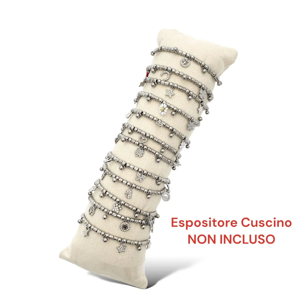 BPA-103-AA3724-3736B Mix Soggetti-12pz Bracciali in Acciaio con chiusura