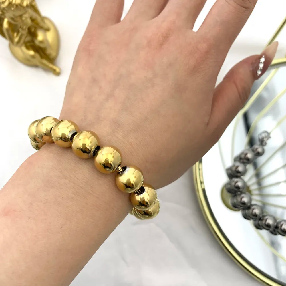 BAC-732-244 Pallina Grande 12mm-Bracciale in Acciaio