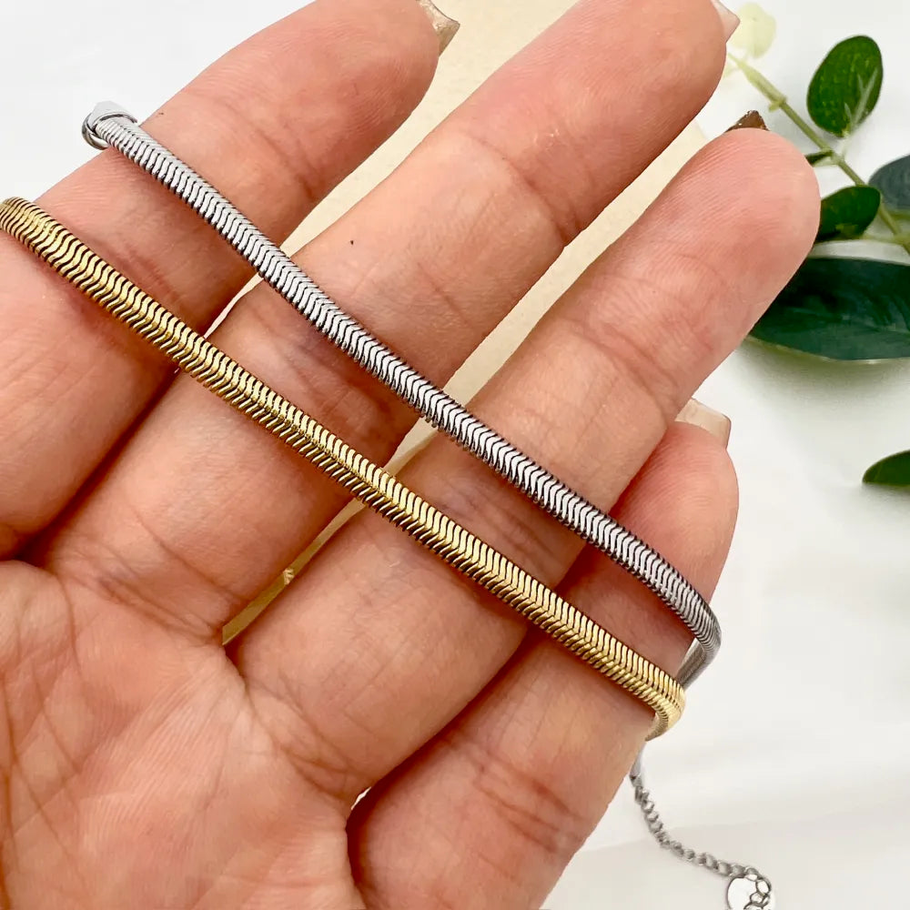 BAC-413-3126 Serpente 3mm -Bracciale in Acciaio