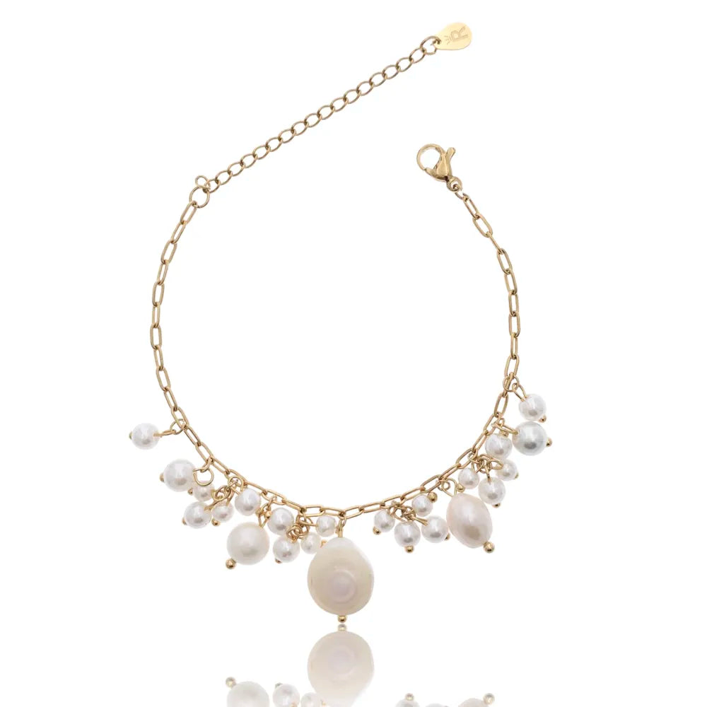 BAC-735-12 Perline Pendente-Bracciale in Acciaio