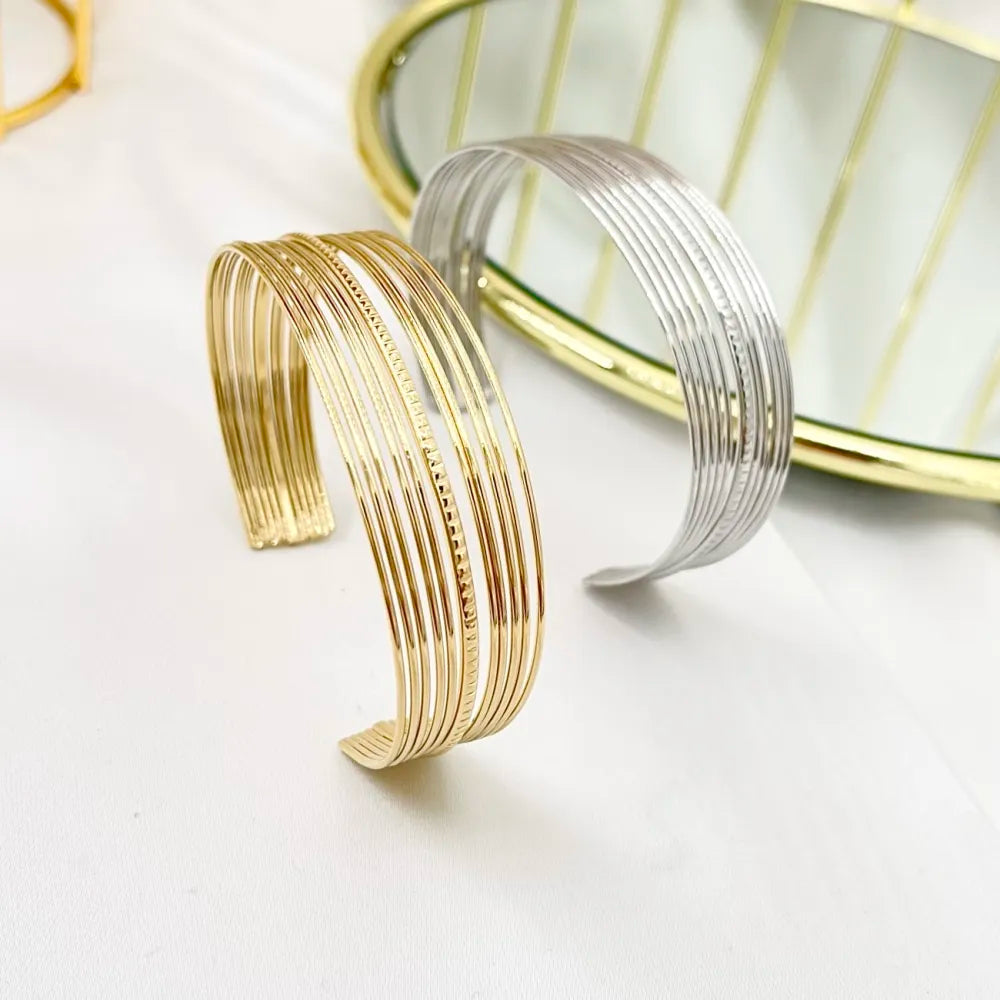 BAR-732-76B Semplice-Bracciale Rigido in Acciaio
