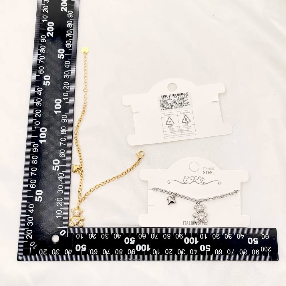 BAC-103-AA2717B Orsetto-Bracciale in Acciaio con Chiusura