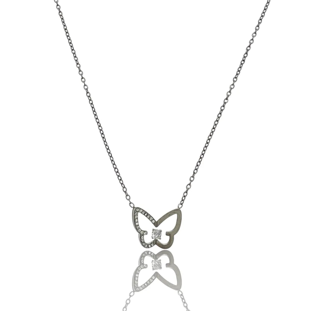 CAC-103-AA4205N Farfalla -Collana Girocollo in Acciaio
