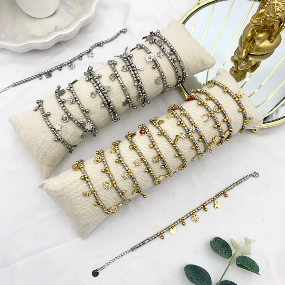 BPA-103-AA3724-3736B Mix Soggetti-12pz Bracciali in Acciaio con chiusura