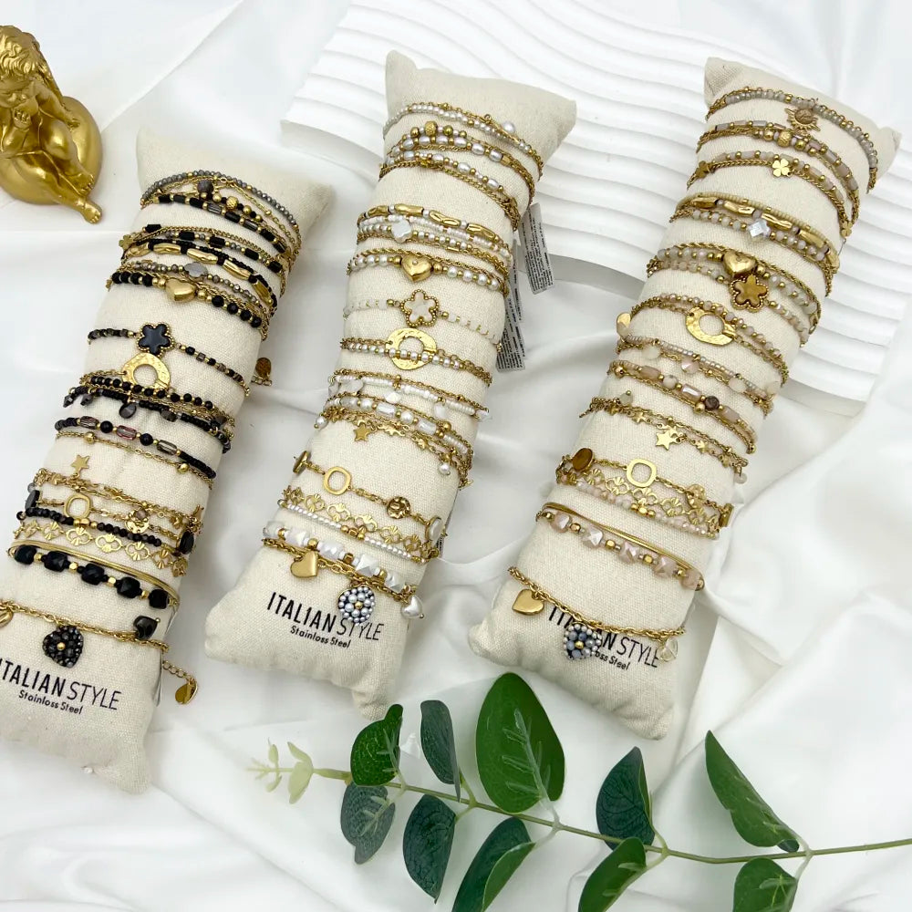 BPA-732-301 Mix Soggetti-15pz Bracciali in Acciaio