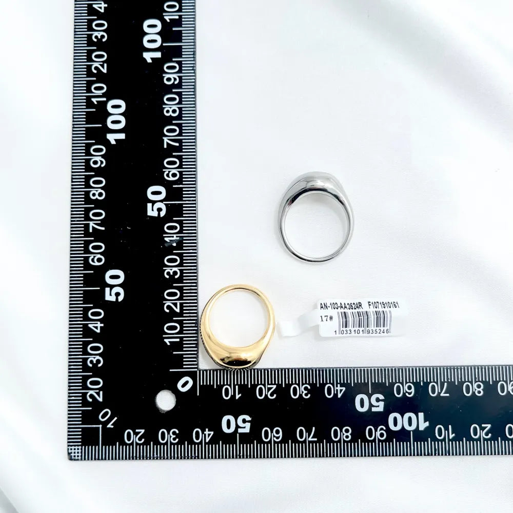 AAM-103-AA3524R Semplice-Anello con Misura in Acciaio