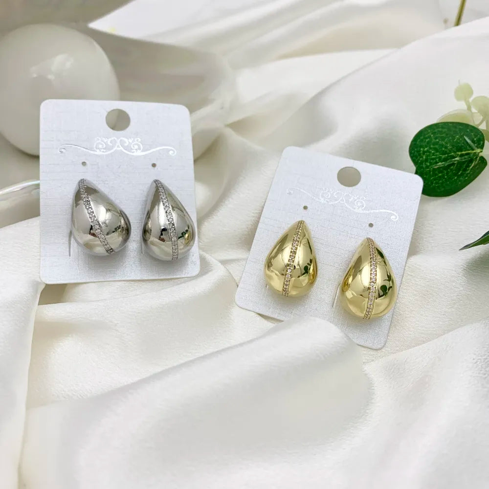OMZ-520-L53 Goccia Grande-Orecchini con Zirconia
