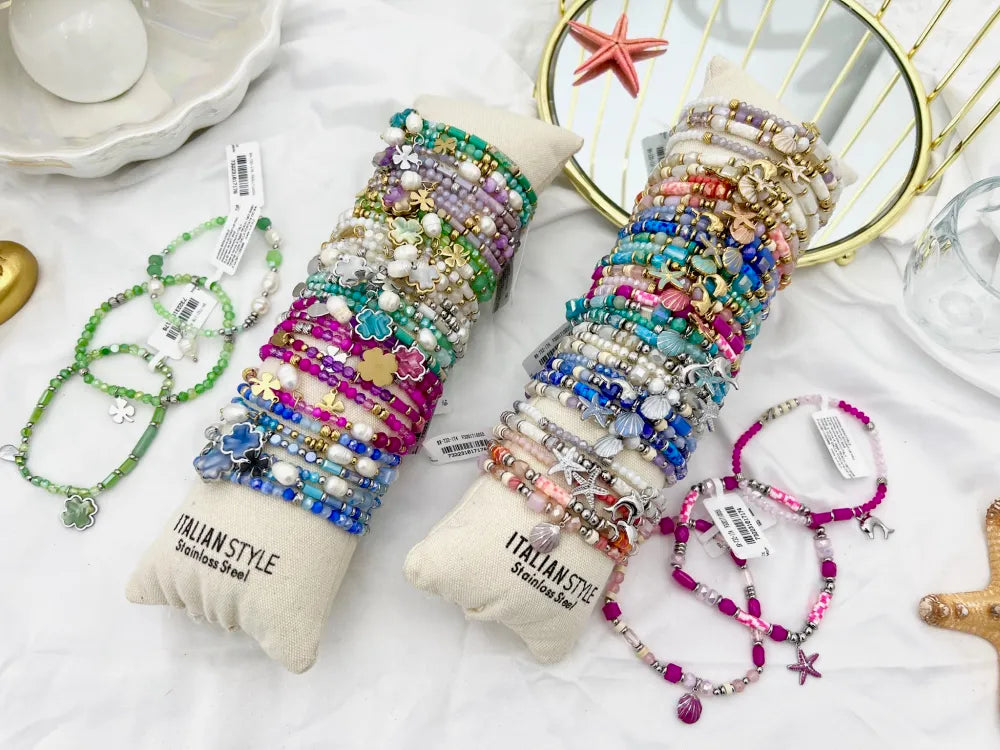 BPA-732-178 Set 3pz Bracciali Elastici in Acciaio