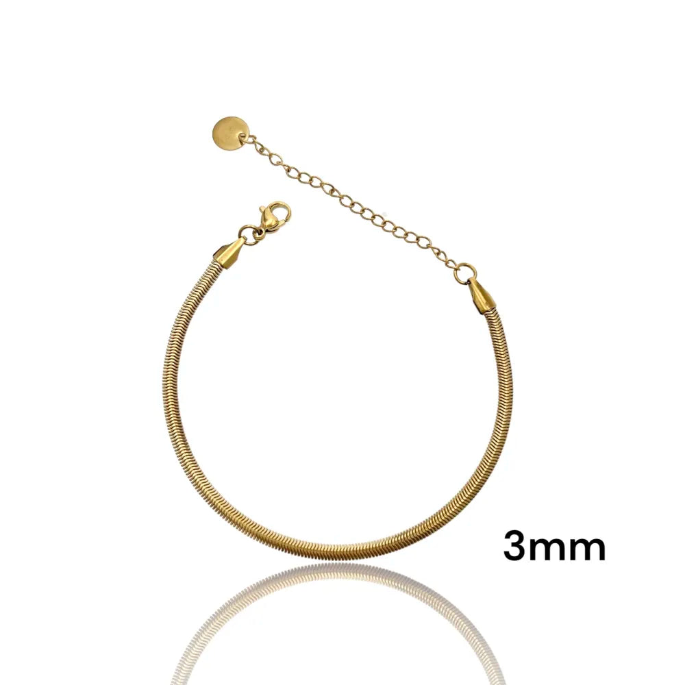 BAC-413-3126 Serpente 3mm -Bracciale in Acciaio