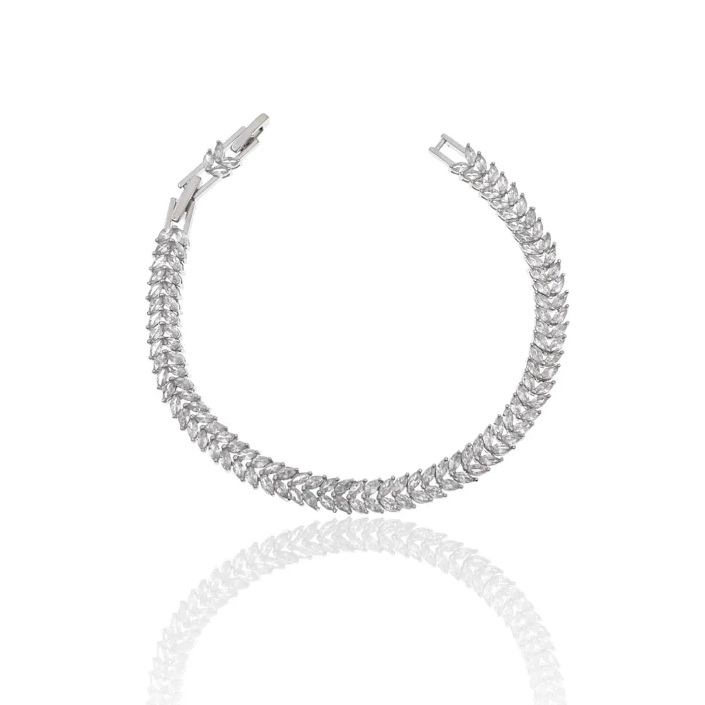 BMZ-103-AA22641B Foglia-Bracciale con Cubic Zirconia