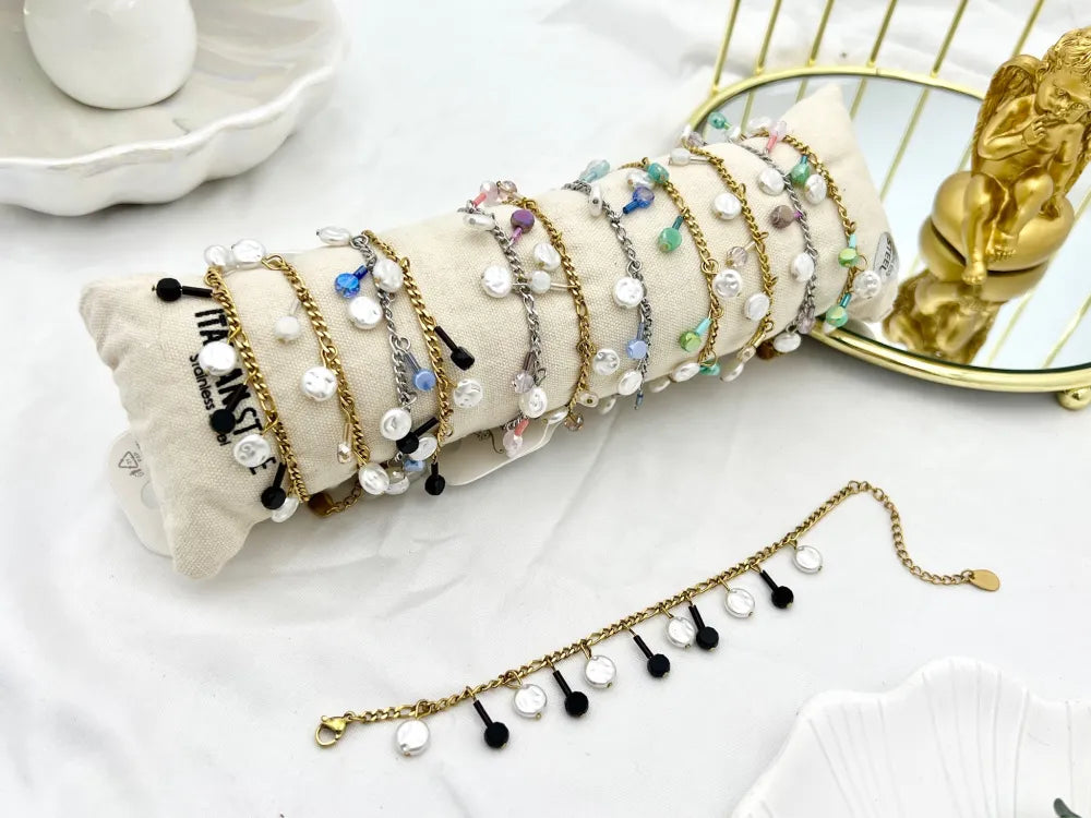 BAC-732-247 Perline Pendente-Bracciale in Acciaio