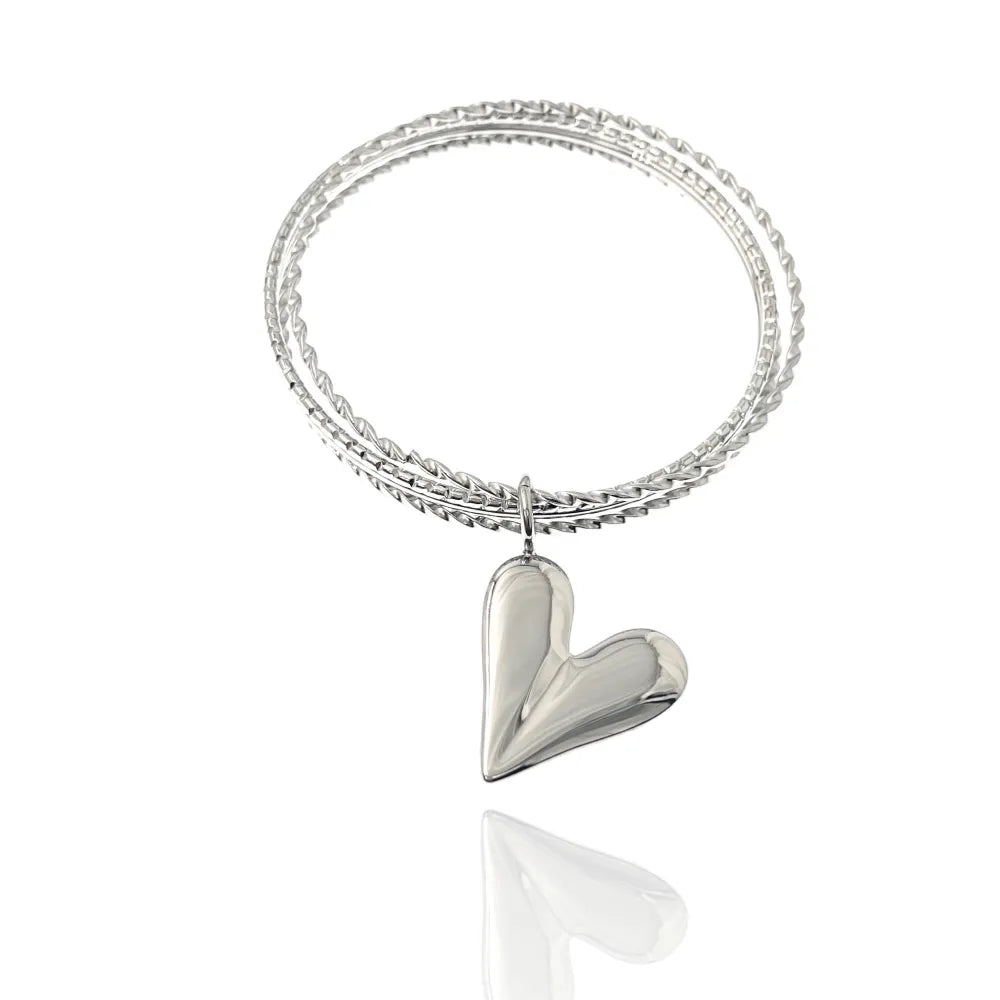 BAR-103-AA3366B Cuore-Bracciali Multifili Rigidi in Acciaio