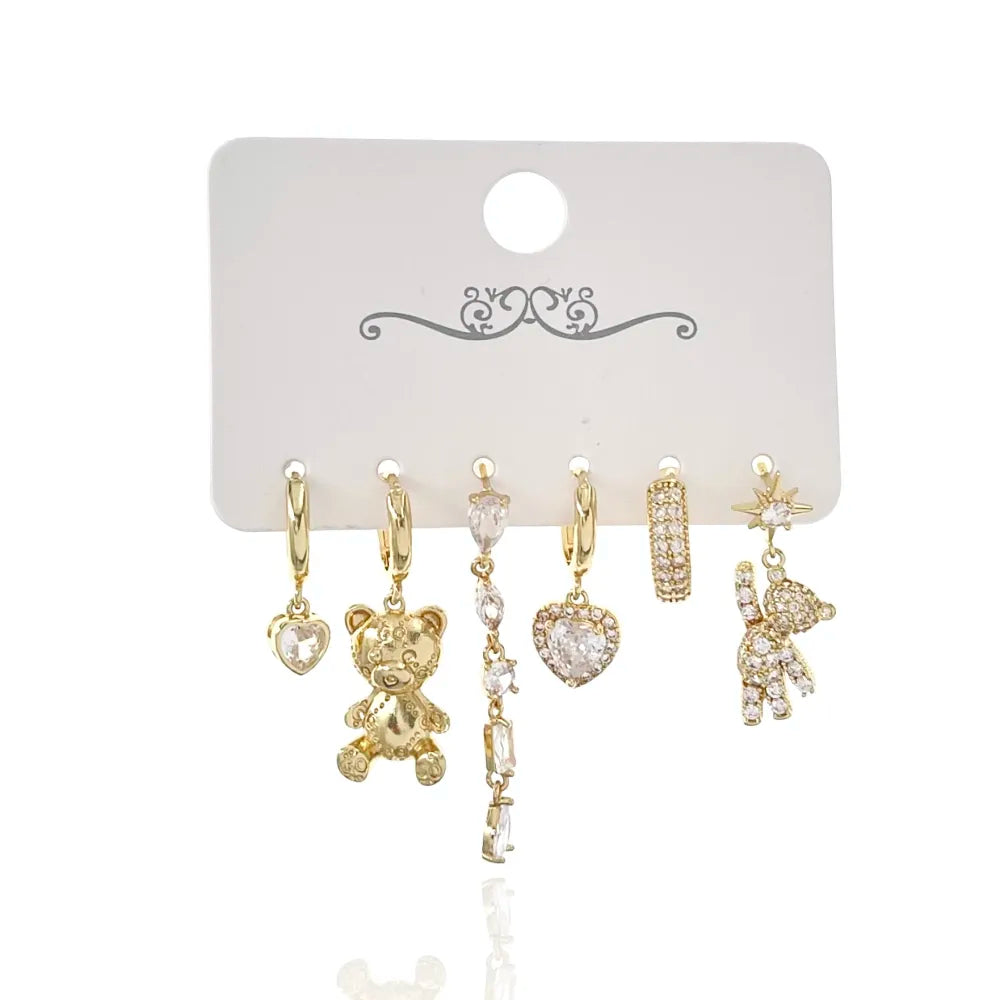 OPM-520-L49 Orsetto Cuoe-Set 6pz Orecchini