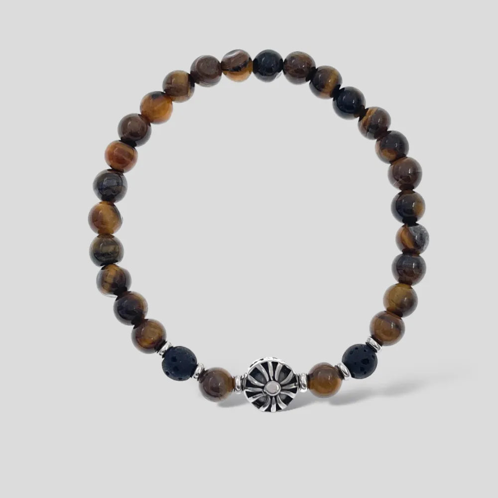 BAU-739-08 6mm Semplice-Bracciale Elastico in Acciaio da Uomo