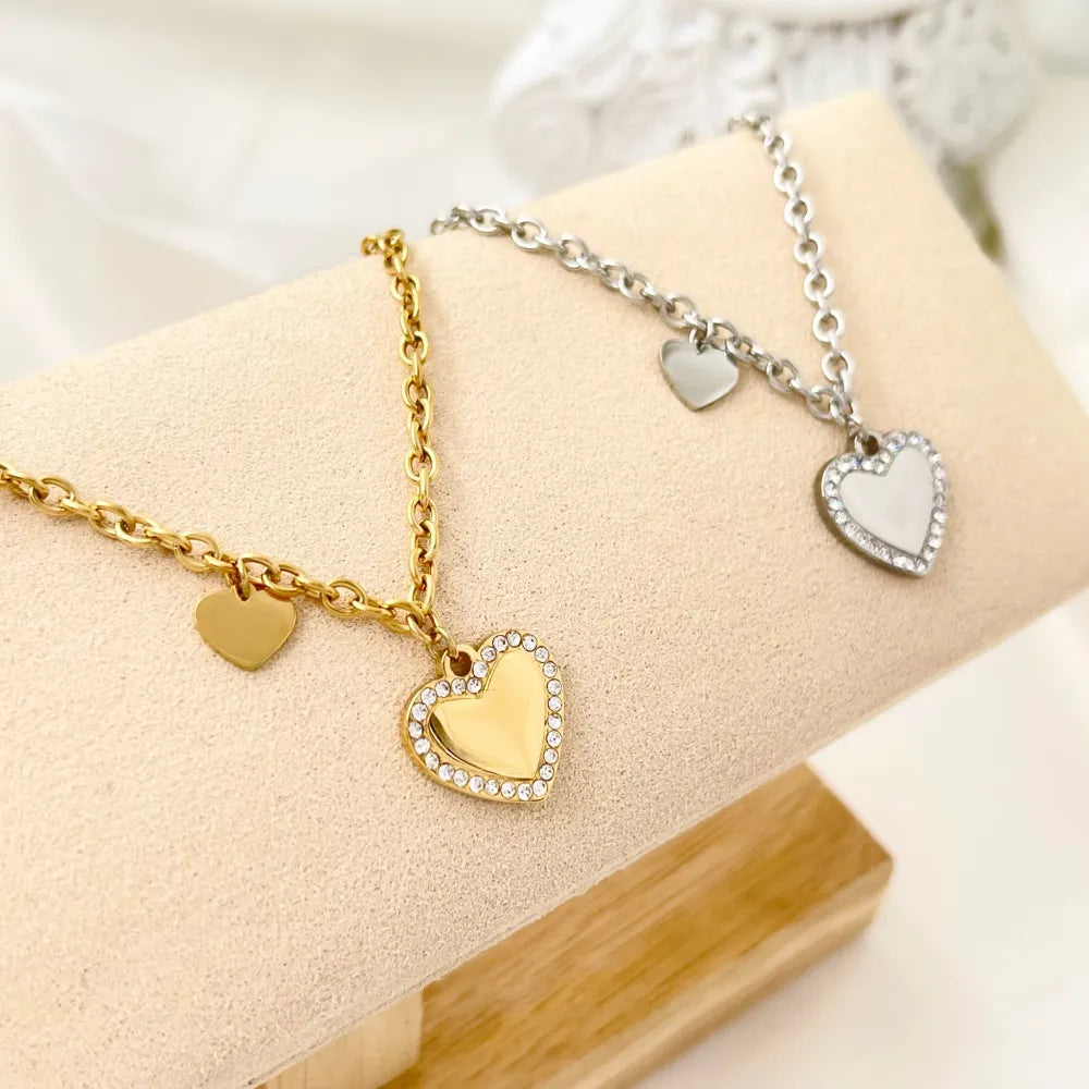 BAC-103-AA2859B Cuore -Bracciale in Acciaio con Chiusura