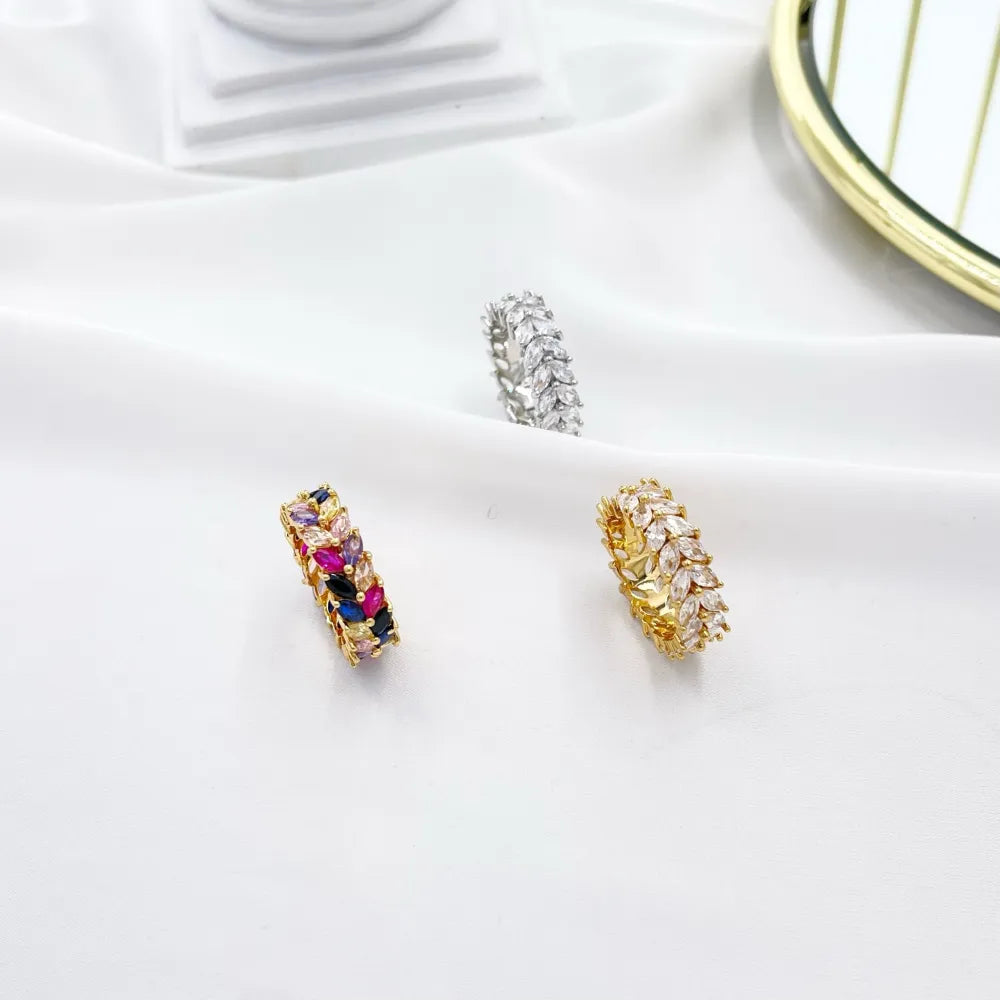AMM-103-AA2984R Foglia-Anello con Cubic Zirconia con Misura