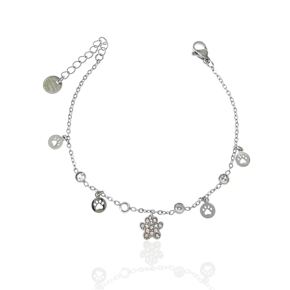 BAC-103-AA3471B Zampa -Bracciale in Acciaio con Chiusura