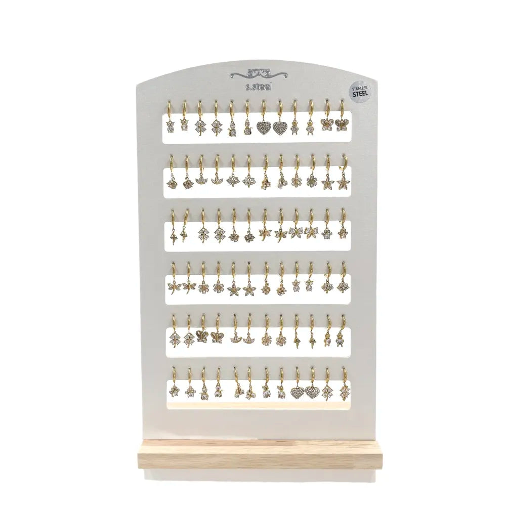 OPA-103-AA2938-2957E Mix Soggetti Pendenti-36paia orecchini in Acciaio
