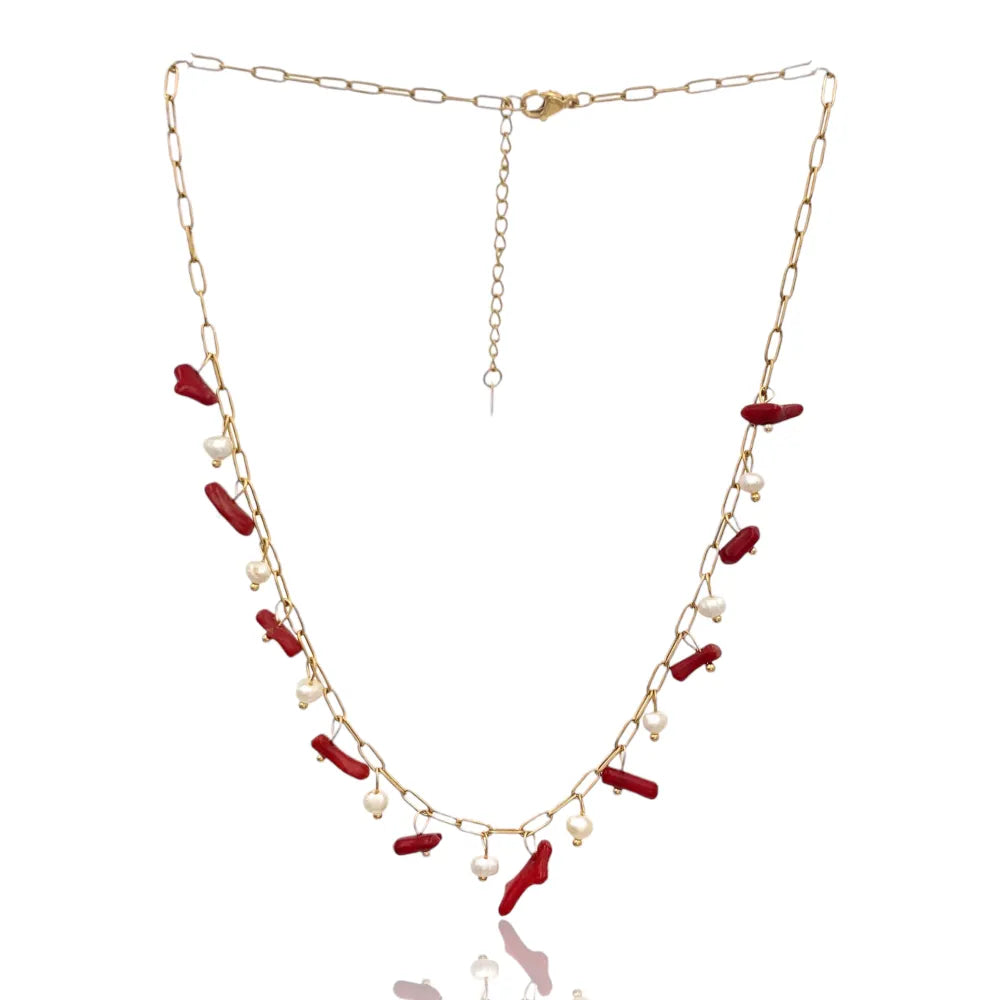 CAC-735-23-57 Perline Colorate-Collana Corta in Acciaio
