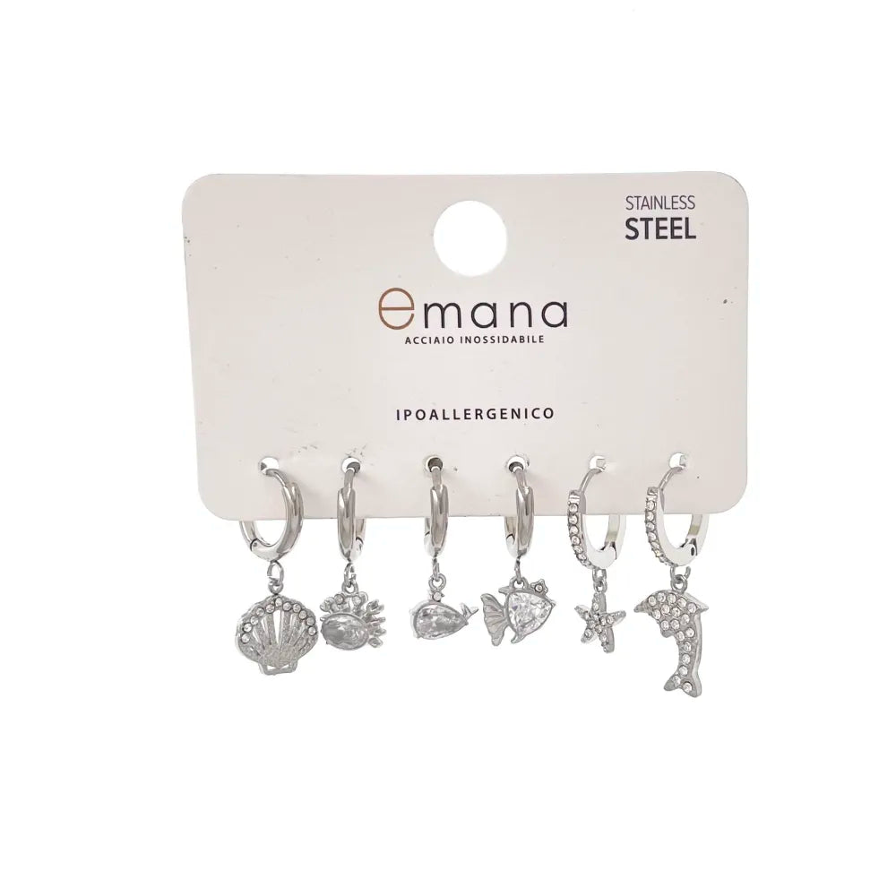 OPA-103-A3331E Mare-Set 6pz Orecchini in Acciaio